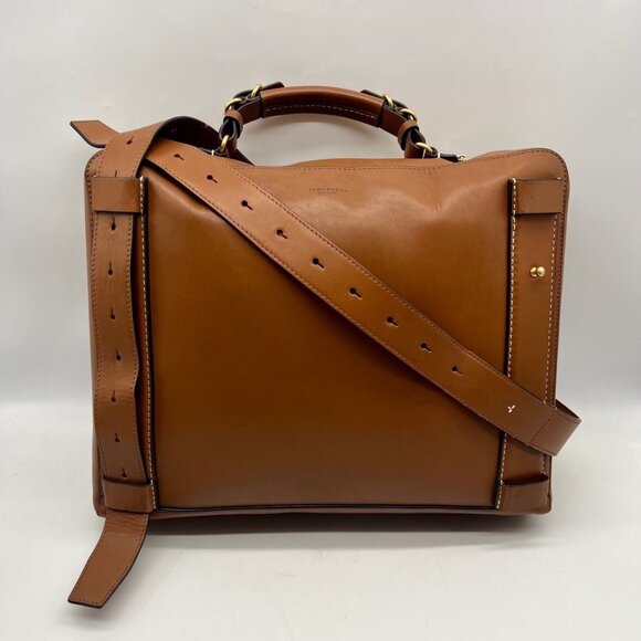 Tory Burch Brown Leather Miller Poetry Large Messenger Bag - Picture 11 of 12